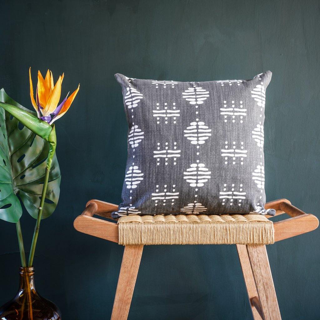 Nala Cushion Cover in Charcoal - Tikauo