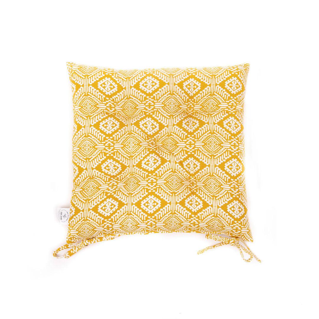 Yellow chair pads online with ties